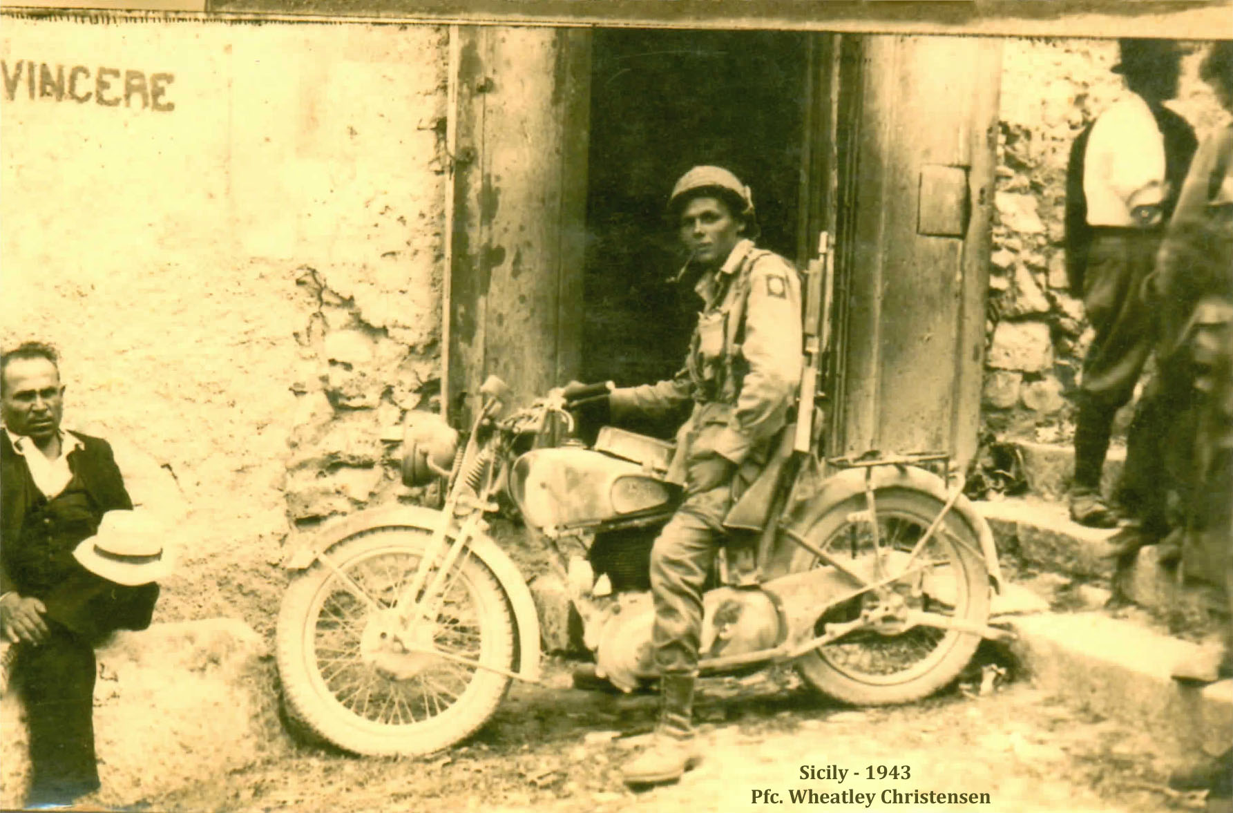 Pfc. Wheatley Christensen of G company in Sicily 1943.